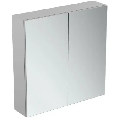 Dulap suspendat cu 2 usi si oglinda Ideal Standard MirrorLight, 70 cm, gri mat