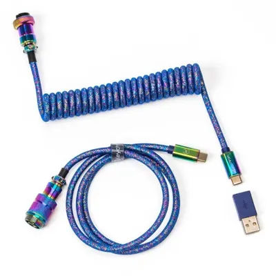 Cablu pentru tastatură Keychron - Blue Colorful Premium , USB-C/USB-C, albastru