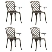 Gossi scaune de gradina, 4 buc., bronz, aluminiu turnat