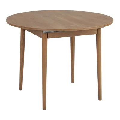 Masă de dining rotundă extensibilă cu aspect de lemn de stejar cu blat suplimentar ø 100 cm Viona – Kalune Design