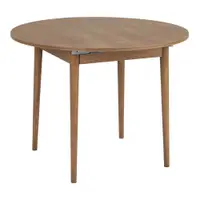 Masă de dining rotundă extensibilă cu aspect de lemn de stejar cu blat suplimentar ø 100 cm Viona – Kalune Design