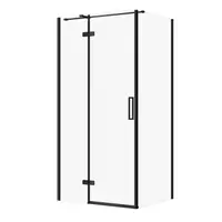 Cabina de dus 80x100x195 cm, sticla securizata 6 mm, negru, Cersanit Jota