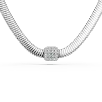 Colier din aur alb cu diamante de 0.19ct