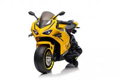Motocicleta electrica pentru copii, Kinderauto BDQ888 70W 12V cu roti moi, Bluetooth, galbena
