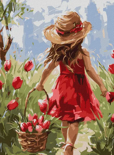 Set de pictură pe numere Ideyka - Extravaganță colorată, 30 х 40 cm