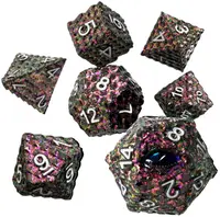 Set de zaruri GlassStaff - Metal RPG Dice Set, Ignivarax (7 buc.)