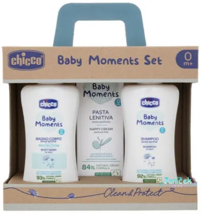 Set 3 în 1 Chicco Baby Moments - Șampon, cremă descurcătoare și spumă