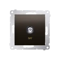 Priza TV tip F pentru instalatii individuale, maron mat metalic