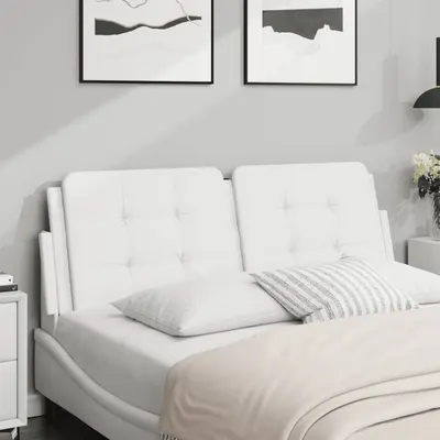 vidaXL Pernă pentru tăblie pat, Zadar, alb, 120 cm, piele artificială