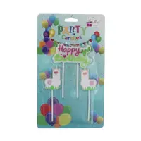 Set 3 lumânări party alpaca alb