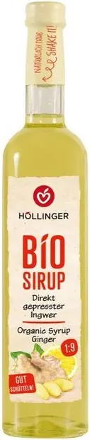 Sirop organic de ghimbir și lămâie, 500 ml, Hollinger