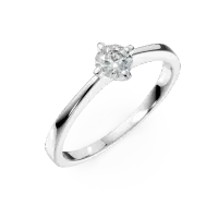 Inel de logodna din aur alb cu un diamant solitaire de 0.2ct