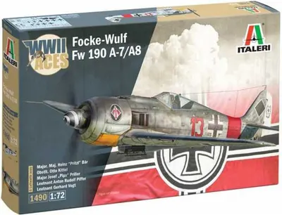 Italeri Model asamblabil Militar: Avioane - Vânător german Focke Wulf Fw 190 A-7/A-8 F - WWII Aces