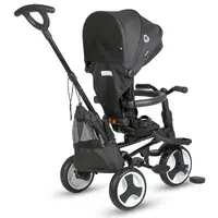 Tricicleta ultrapliabila Coccolle Spectra Plus Premium Line, Scaun reversibil, Copertina XXL, Cos accesorii, 2 seturi suport picioruse, Sistem roata libera, Roti cauciuc EVA, Jet Black