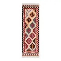 Covor tip traversă roșu reversibil, țesut manual din lână 60x190 cm Kamal Kian – Nouristan