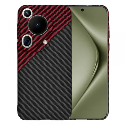 Husa pentru Huawei Pura 70 Ultra, Techsuit, Carbonite FiberShell, Neagra Rosie