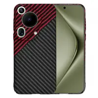 Husa pentru Huawei Pura 70 Ultra, Techsuit, Carbonite FiberShell, Neagra Rosie