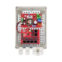 Kit switch PoE pentru 5 camere IP ATTE Power IP-5-11-M2, 6 porturi, 96 W, cutie exterior ABOX-M2, long range, sigurante electronice, sursa alimentare