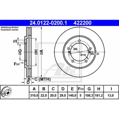 Disc frana ATE 24.0122-0200.1