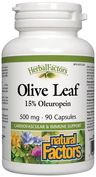 Herbal Factors Olive Leaf, 500 mg, 90 capsule, Natural Factors