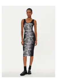 Rochie casual dama negru/gri