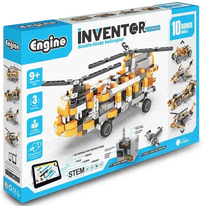 Constructor 10 în 1 Engino Creative - Elicopter cu motor electric
