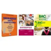 Pachet Bacalaureat 2026. Limba si literatura romana, Matematica M1 Teste si Biologie. Notiuni teoretice si teste pentru clasele 9-10