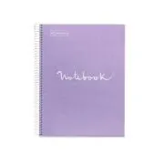 Caiet cu spira Miquelrius Emotions, A4, liniatura punctata, 80 file, coperta carton dur plastifiat, lavanda