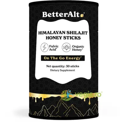Shilajit din Himalaya cu Miere 75% Acid Fulvic Better Alt 30 pliculete