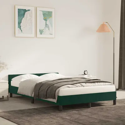 vidaXL Cadru de pat fără saltea verde închis 120x190 cm catifea