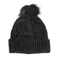 Caciula neagra tricotata cu mot