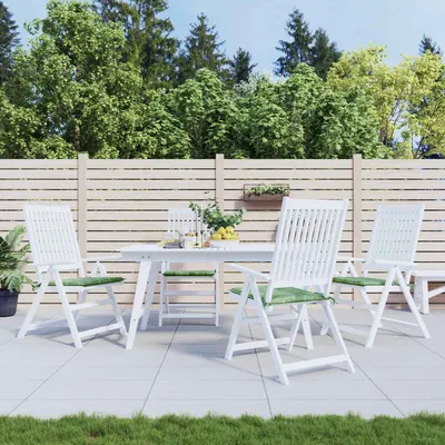 vidaXL Perne pentru scaune 4 buc. Verde și alb 50 x 50 x 4 cm