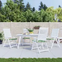 vidaXL Perne pentru scaune 4 buc. Verde și alb 50 x 50 x 4 cm
