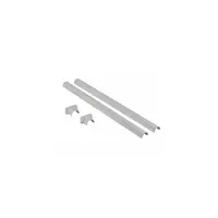 Finishing kit pentru telescopic pole pentru 1 or 2 compartimente snap-on columns - 2 PVC capacs and a base - aluminiu finish