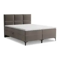 Pat boxspring maro cu spațiu de depozitare 180x200 cm Pakalana – Makamii