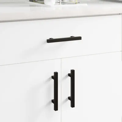 vidaXL Mâner pentru Dulap 2 buc. Negru 150 x 12,3 x 35,2 mm