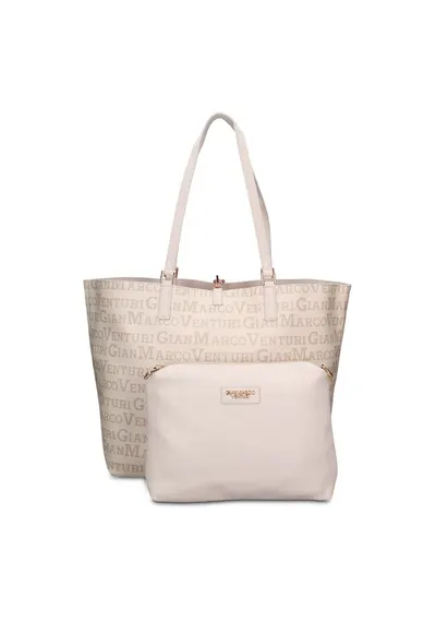Geanta shopper de piele ecologica cu etui detasabil Valoria Chic - Bej deschis