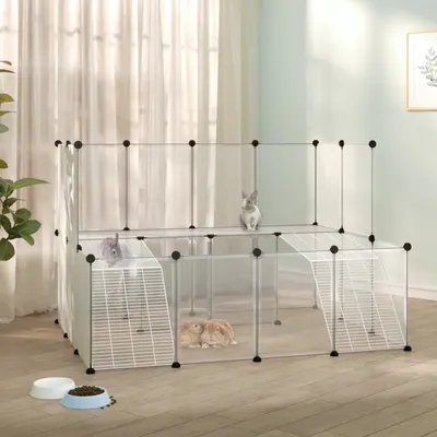 Gossi cusca pentru animale mici transparent 143x107x93 cm pp si otel