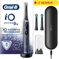 Periuta de dinti electrica Oral-B iO9 cu Tehnologie Magnetica si Micro-Vibratii, Inteligenta artificiala, Display led, Senzor de presiune Smart, 7