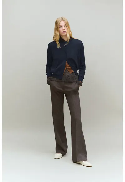 Cardigan cu bumbac si modal - Bleumarin