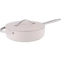 Tigaie Adanca din Ceramica, cu Capac, Diametru 28 cm, Crem