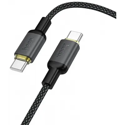 Cablu Date si Incarcare USB-C - USB-C HOCO X128 Benefit, 60W, 1m, Negru