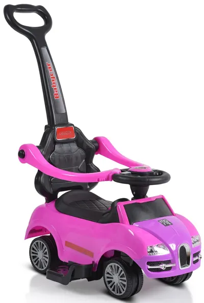 Masina de impins cu maner Moni - Rider, roz