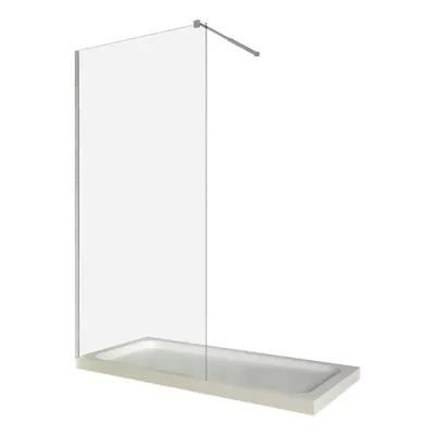 Paravan dus walk in / Perete dus sticla transparenta 6 mm profil crom tija extensibila 80 x 200 cm