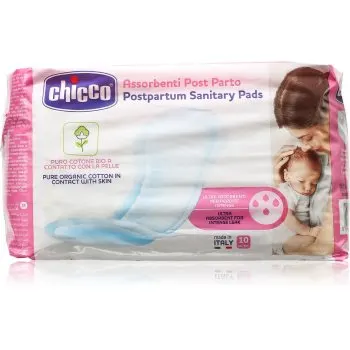 Chicco Postpartum Sanitary Pads 100% Pure Organic Cotton absorbante postnatale