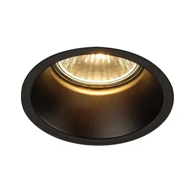 Spot incastrat, HORN Ceiling lights GU10, black QPAR51, single-headed, round, matt black, max. 50W, incl. clip springs
