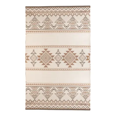 Covor reversibil pentru exterior din plastic reciclat Green Decore Afra, 90 x 150 cm, bej-maro
