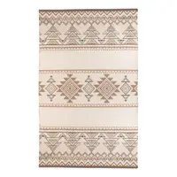 Covor reversibil pentru exterior din plastic reciclat Green Decore Afra, 90 x 150 cm, bej-maro