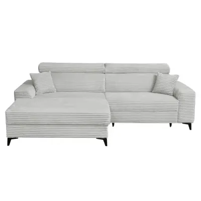 Coltar FLORIDA ONE L TILIA extensibil, cu arcuri si lada depozitare, colt stanga, gri deschis, 280x175x95 cm