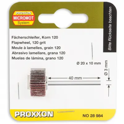Perie evantai, slefuire lemn, plastic, metal Proxxon 28984, O20 mm, granulatie K120
